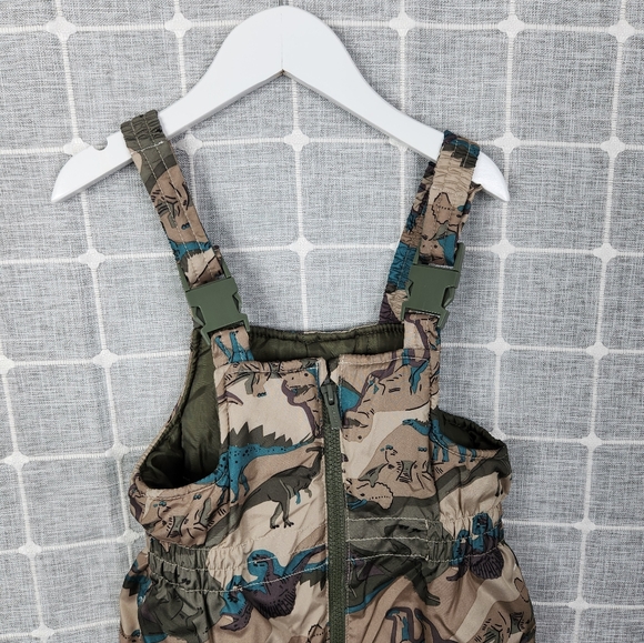 Carter's Camo Dinosaur Snow Bibs - Picture 2 of 4